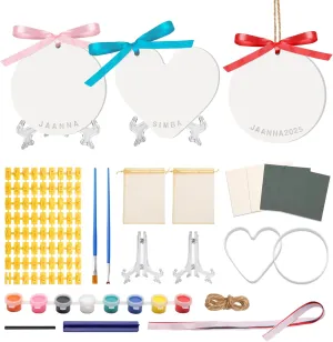 Windspeed Paw Print Kit for Dogs Cats(Makes 3-4), Pet Paw Clay Print Impression Kit for Dog Cat Include Paints/Name Stamps/Silk Ribbon/Display Stands