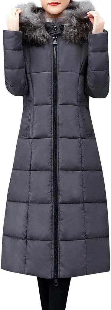 Winter Coat For Women Long Down Coats Thicken Puffer Jacket Warm Fur Hooded Quilted Coat Cotton Padded Jacket Outwear
