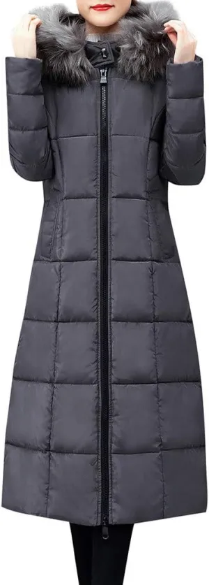Winter Coat For Women Long Down Coats Thicken Puffer Jacket Warm Fur Hooded Quilted Coat Cotton Padded Jacket Outwear