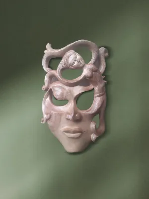 Woman in Wooden Mask by Paramesh Sarkar