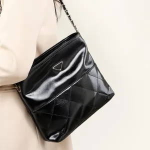 Women Fashion Glossy Leather Soft Cross Body Bag