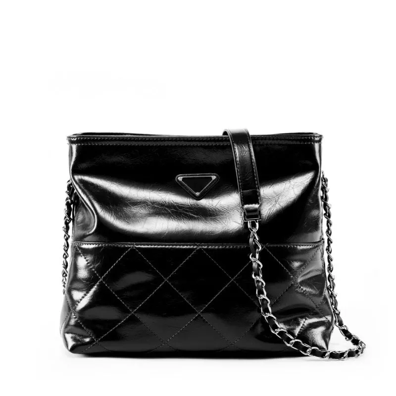 Women Fashion Glossy Leather Soft Cross Body Bag