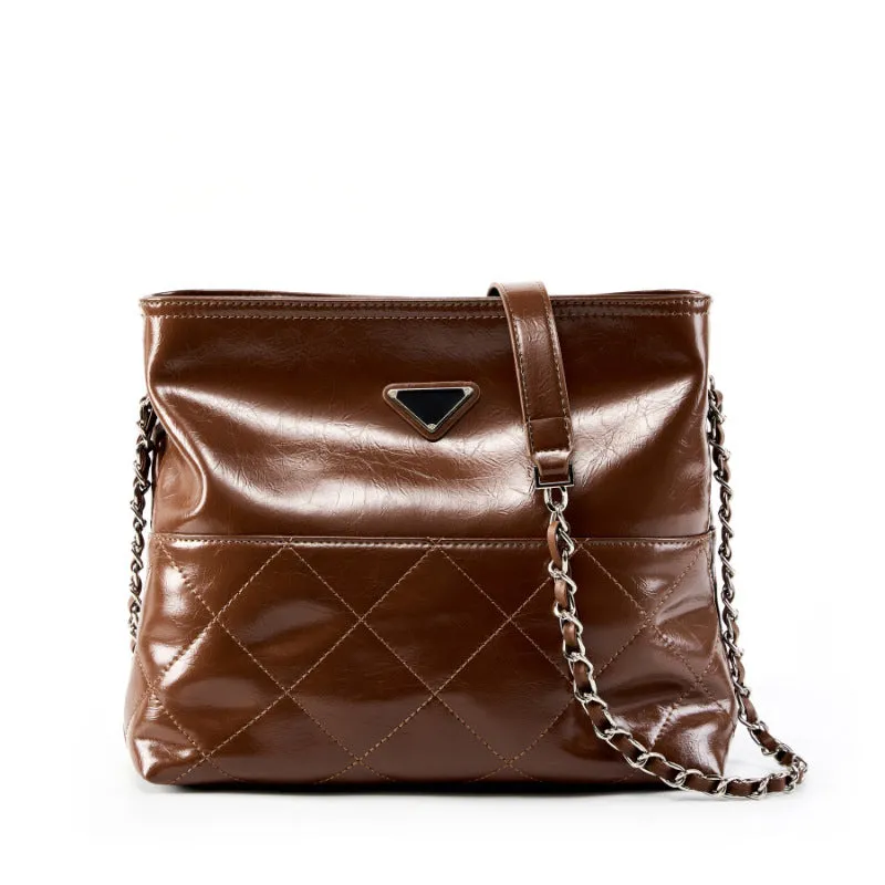 Women Fashion Glossy Leather Soft Cross Body Bag