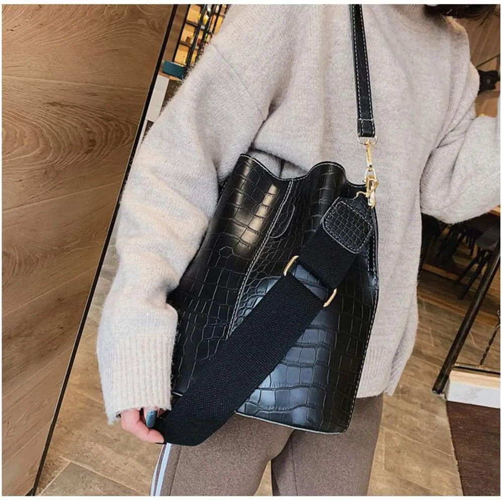 Women Hobo Shoulder Bag, Crocodile Pattern Handbags Large Capacity Crossbody Bag