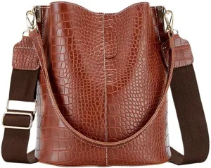 Women Hobo Shoulder Bag, Crocodile Pattern Handbags Large Capacity Crossbody Bag