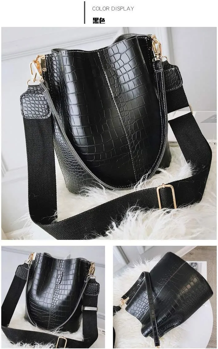 Women Hobo Shoulder Bag, Crocodile Pattern Handbags Large Capacity Crossbody Bag