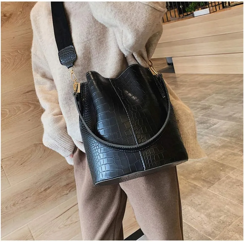 Women Hobo Shoulder Bag, Crocodile Pattern Handbags Large Capacity Crossbody Bag