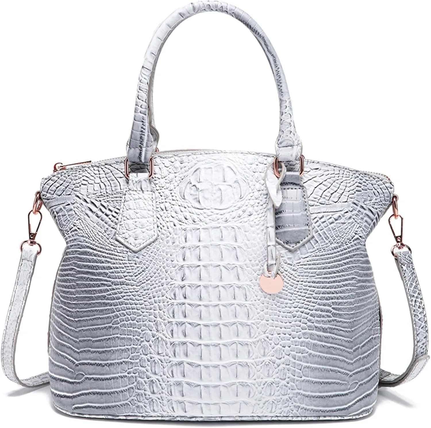 Women Purse Satchel Bag Long Crossbody Classy Tote Bag Top Handle Vegan Leather Ladies Handbags Embossed Pattern