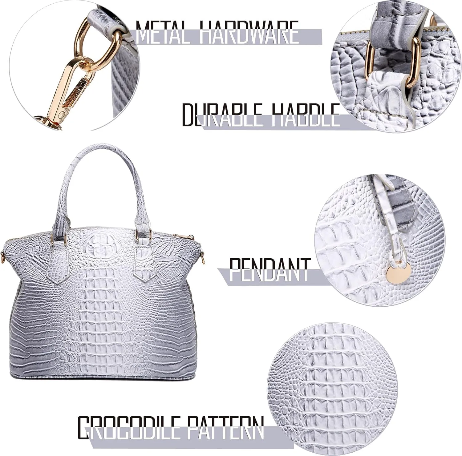 Women Purse Satchel Bag Long Crossbody Classy Tote Bag Top Handle Vegan Leather Ladies Handbags Embossed Pattern