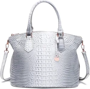 Women Purse Satchel Bag Long Crossbody Classy Tote Bag Top Handle Vegan Leather Ladies Handbags Embossed Pattern