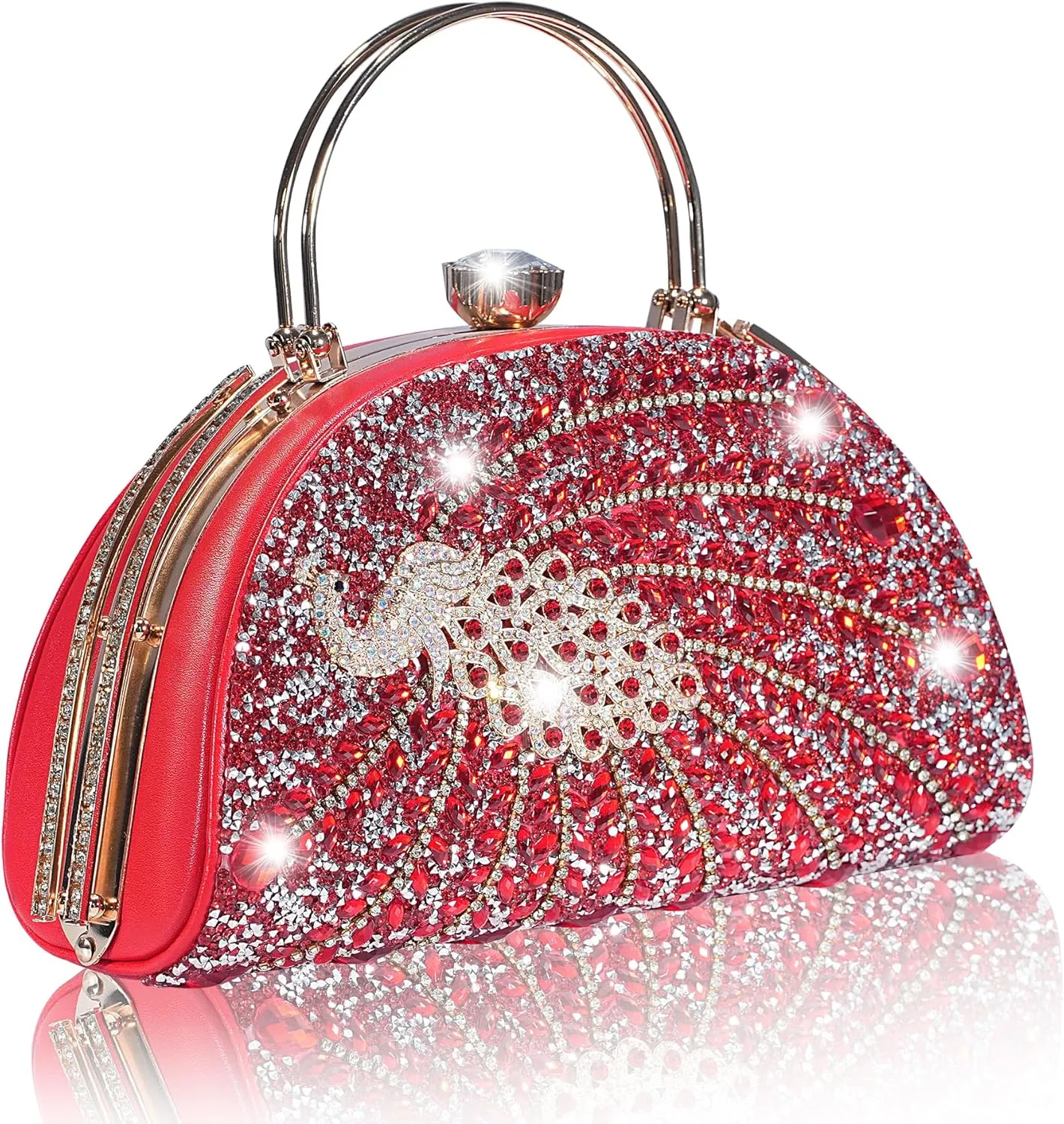 Women Rhinestone Evening Clutch Purses Diamond Handbag Weddings Formal Bag Party Sparkly Crystal Purse