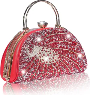 Women Rhinestone Evening Clutch Purses Diamond Handbag Weddings Formal Bag Party Sparkly Crystal Purse