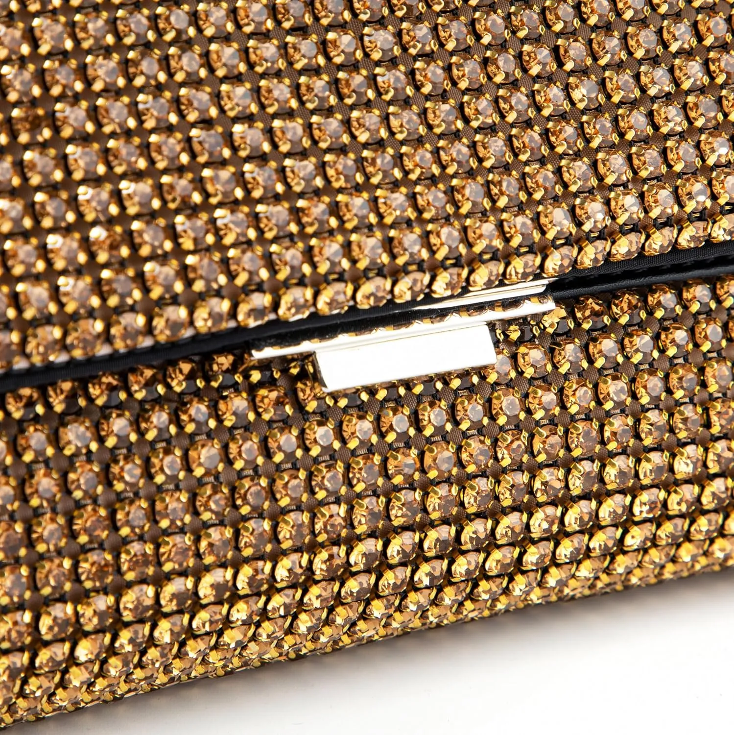 Women Rhinestone Evening Shoulder Bag WOC Crystal Clutch with Detachable Strap Sparkling Purse for Wedding Party
