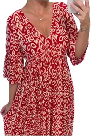 Women Summer Print Maxi Wrap Plus Size A Line Long Beach Dress, V-Neck Floral Dress