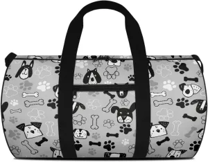 Women Travel Bag Cartoon Dog Duffle Bag for Men Portable Carry On Bag,Dog Paw Print Luggage Bag for Woman Ladies Large Storage Overnight Bag for Man Gentlemen