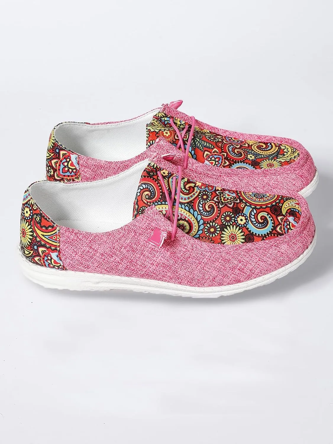 Women's Aztec Print Slip-On Loafers - Elastic Lace Comfort Shoes, Lightweight Foam Sole, Orthotic Support for Daily Wear, Trendy Casual Sneakers (US 6-11)