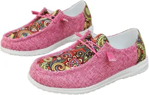 Women's Aztec Print Slip-On Loafers - Elastic Lace Comfort Shoes, Lightweight Foam Sole, Orthotic Support for Daily Wear, Trendy Casual Sneakers (US 6-11)
