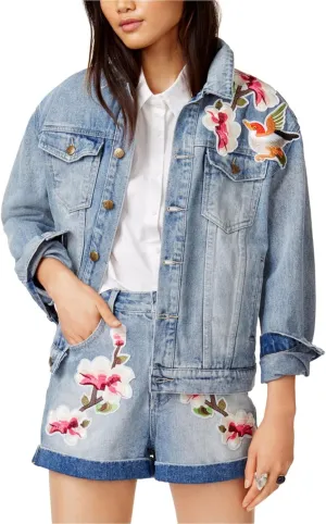 Women's Blossom Patch Jacket, Vintage Blue, Medium