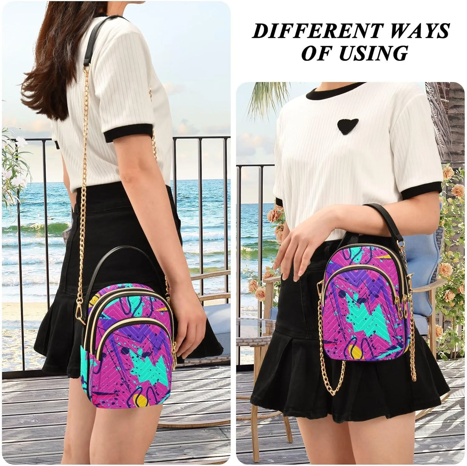 Womens Crossbody Purse Handbags for Women for Credit Cards Cash Keys Headphones Pattern 1