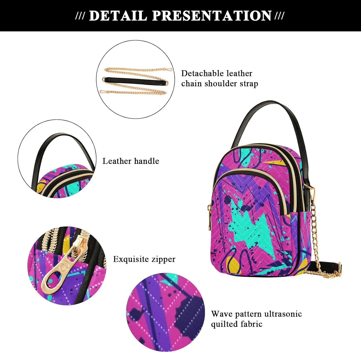 Womens Crossbody Purse Handbags for Women for Credit Cards Cash Keys Headphones Pattern 1