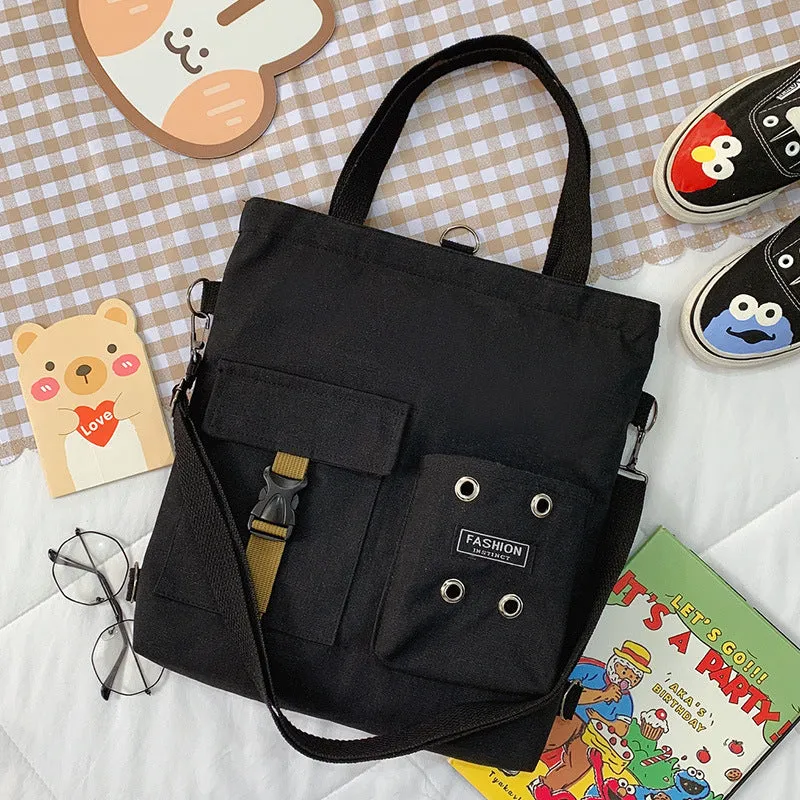 Women's Cute Bear Lamb Trendy Canvas Artistic Crossbody Bags