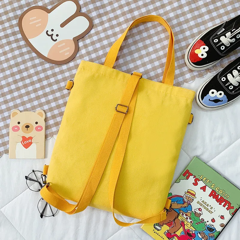 Women's Cute Bear Lamb Trendy Canvas Artistic Crossbody Bags