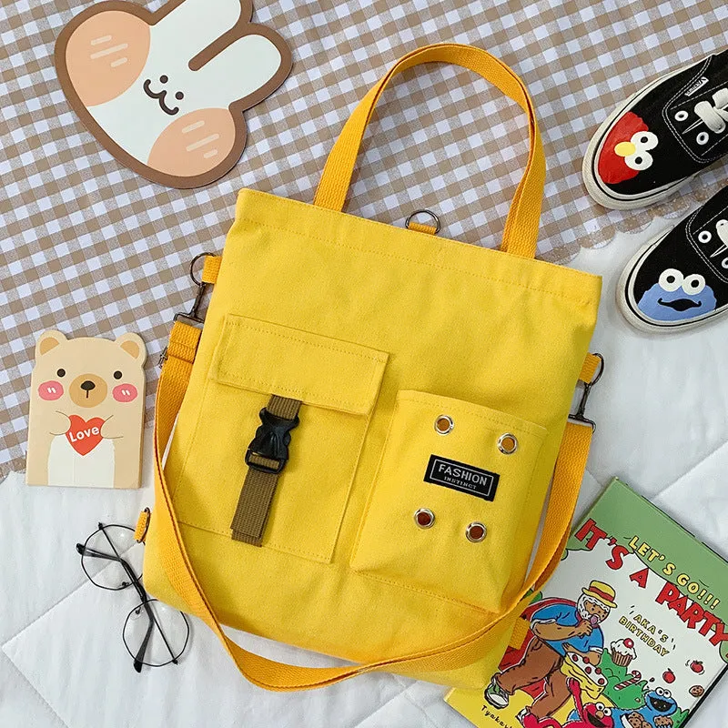 Women's Cute Bear Lamb Trendy Canvas Artistic Crossbody Bags