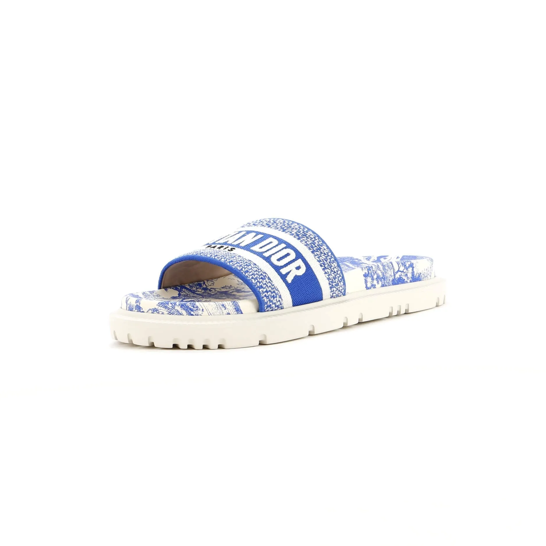 Women's Dway Slide Sandals Embroidered Canvas and Rubber