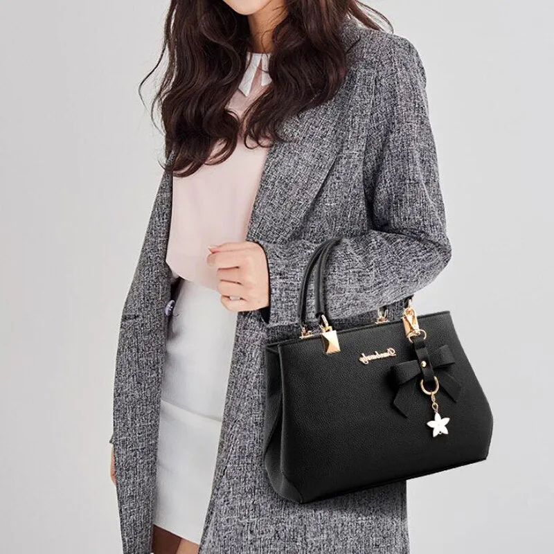 Womens Elegant Luxury Shoulder Handbag With Bow
