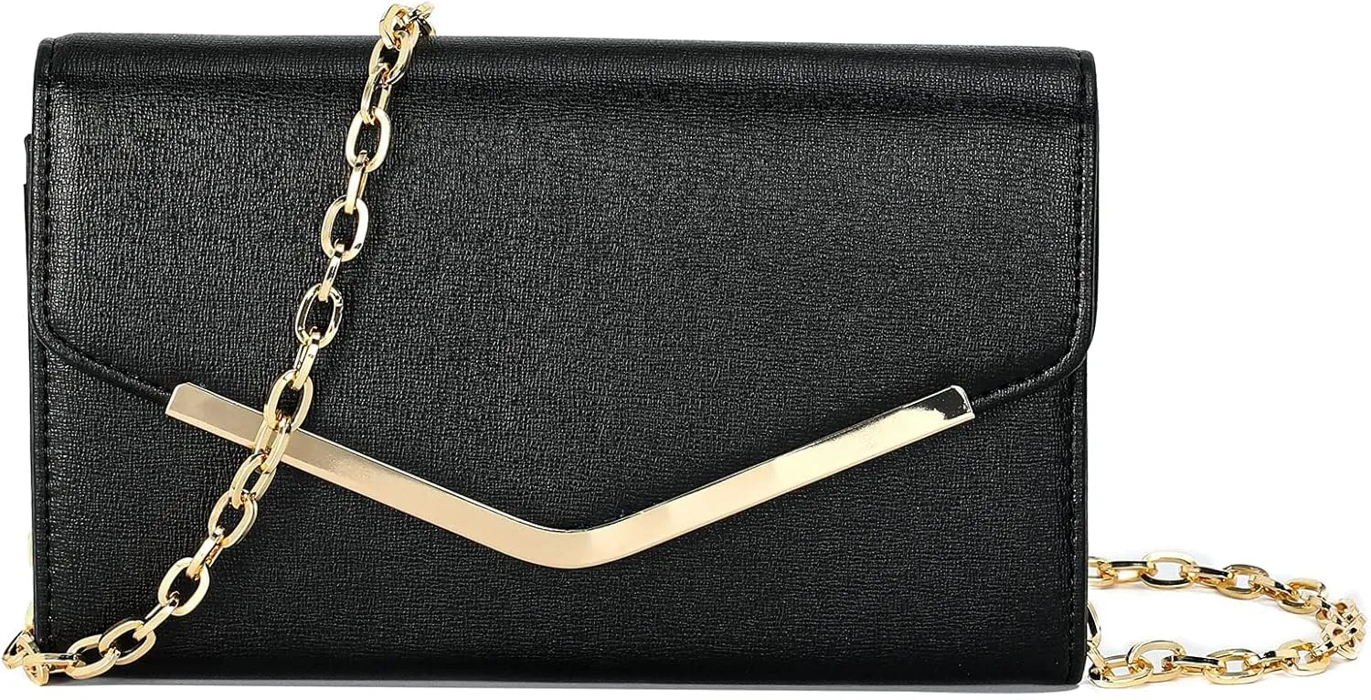 Women's Evening Bag Envelope Clutch Purse Detachable Chain Crossbody Bag for Wedding Party Shoulder Bag Handbag