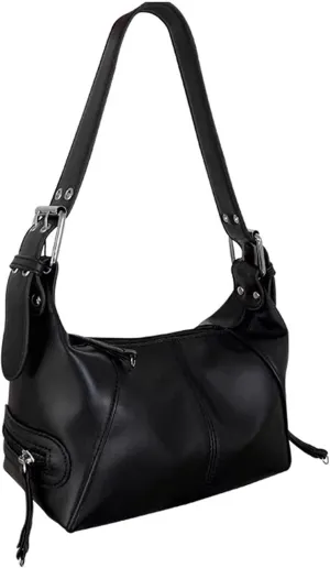Women's Glossy Retro Underarm Purses Bucket Hobo Bags Clutch Shoulder Handbags