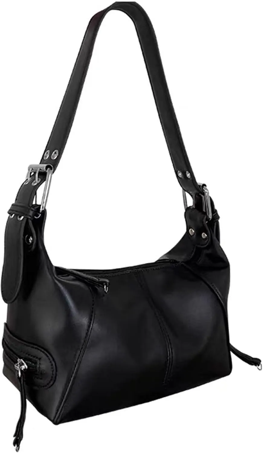 Women's Glossy Retro Underarm Purses Bucket Hobo Bags Clutch Shoulder Handbags