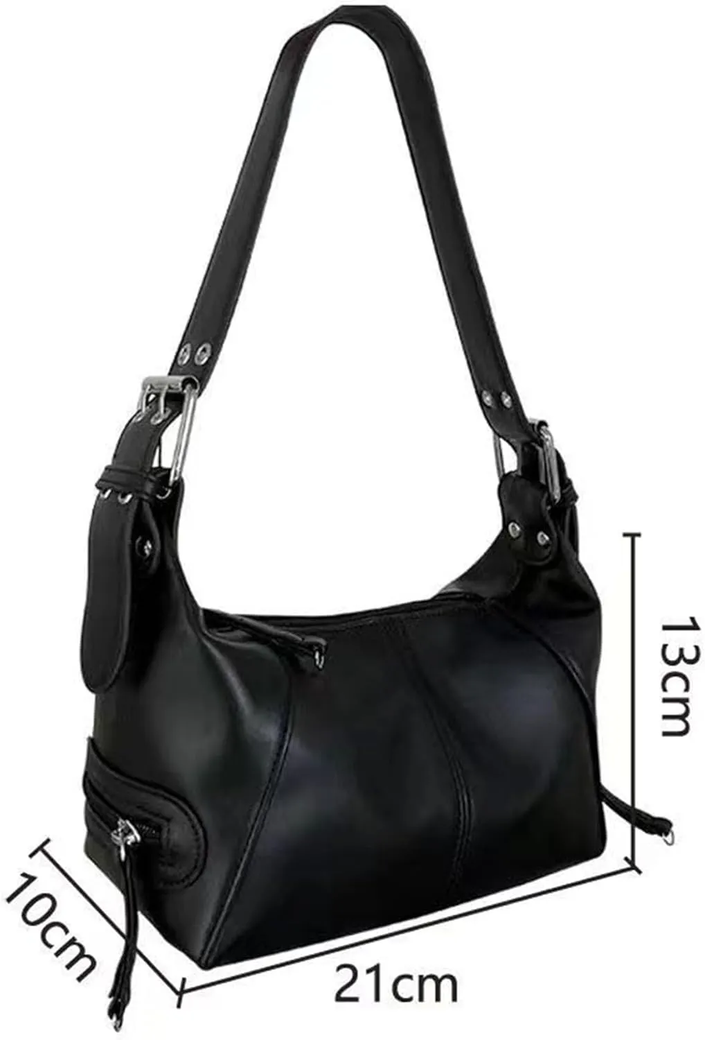 Women's Glossy Retro Underarm Purses Bucket Hobo Bags Clutch Shoulder Handbags