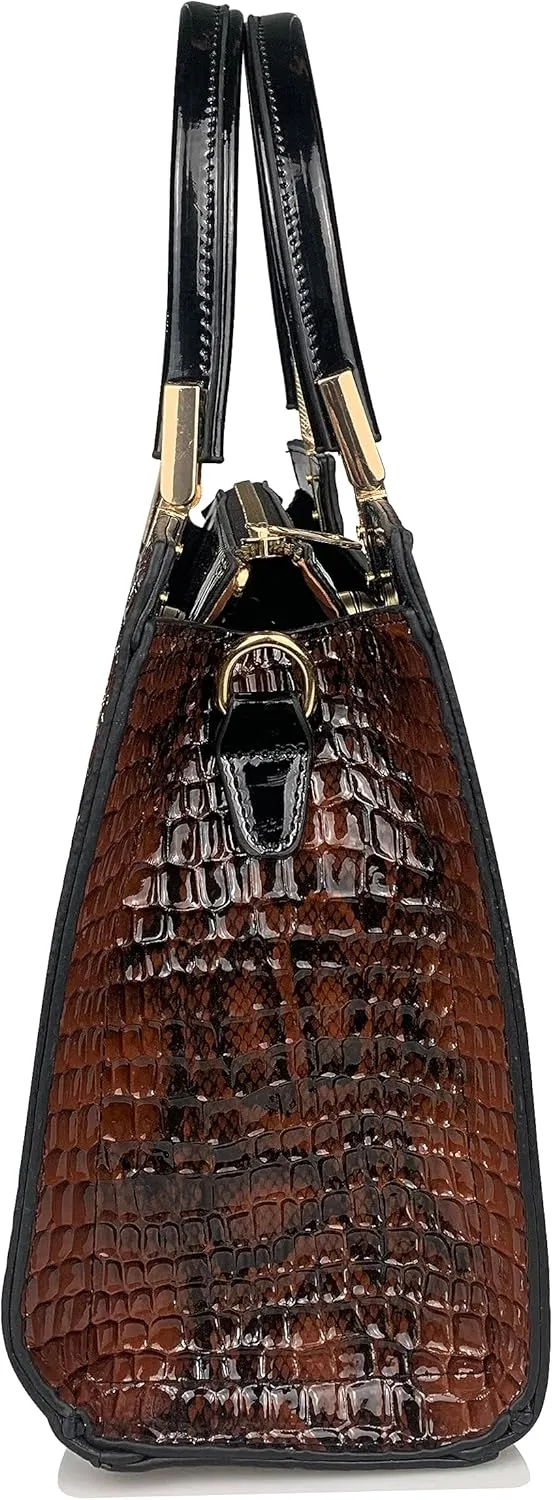 Women's Handbag Crocodile Embossed Pattern Top-Handle Shoulder Bag