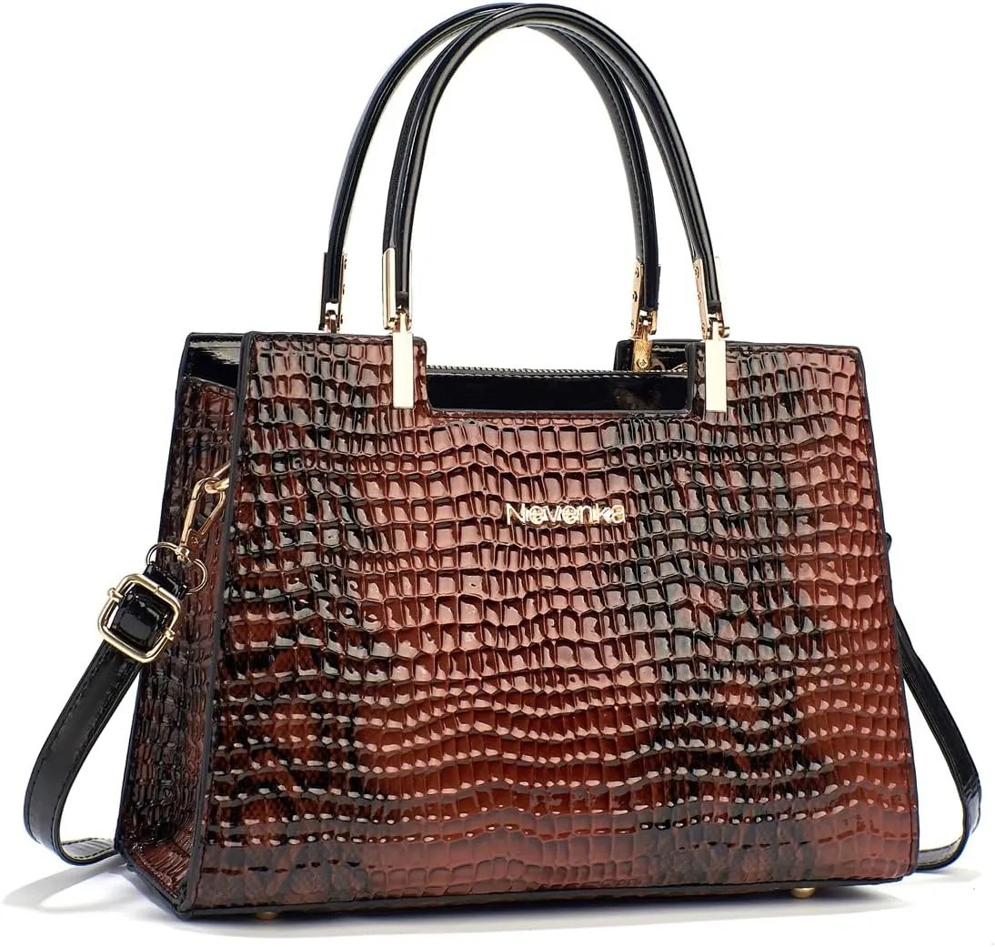 Women's Handbag Crocodile Embossed Pattern Top-Handle Shoulder Bag
