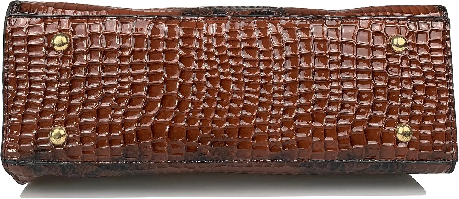 Women's Handbag Crocodile Embossed Pattern Top-Handle Shoulder Bag