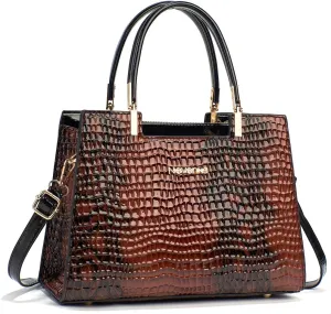 Women's Handbag Crocodile Embossed Pattern Top-Handle Shoulder Bag