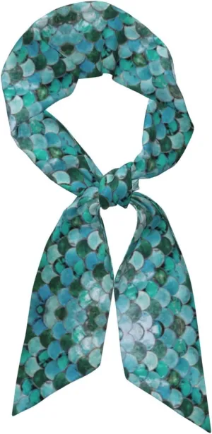 Women'S Mermaid Print Long Scarf,Fashionable Headscarf,Hair Accessories,Handbag Or Hat Decoration