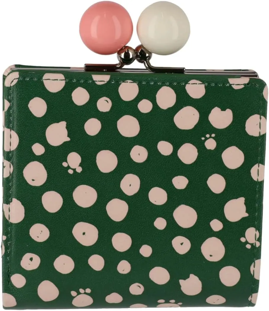 Women's Mini Wallet with Polka Dot Pattern