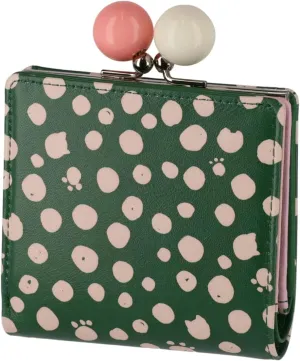 Women's Mini Wallet with Polka Dot Pattern