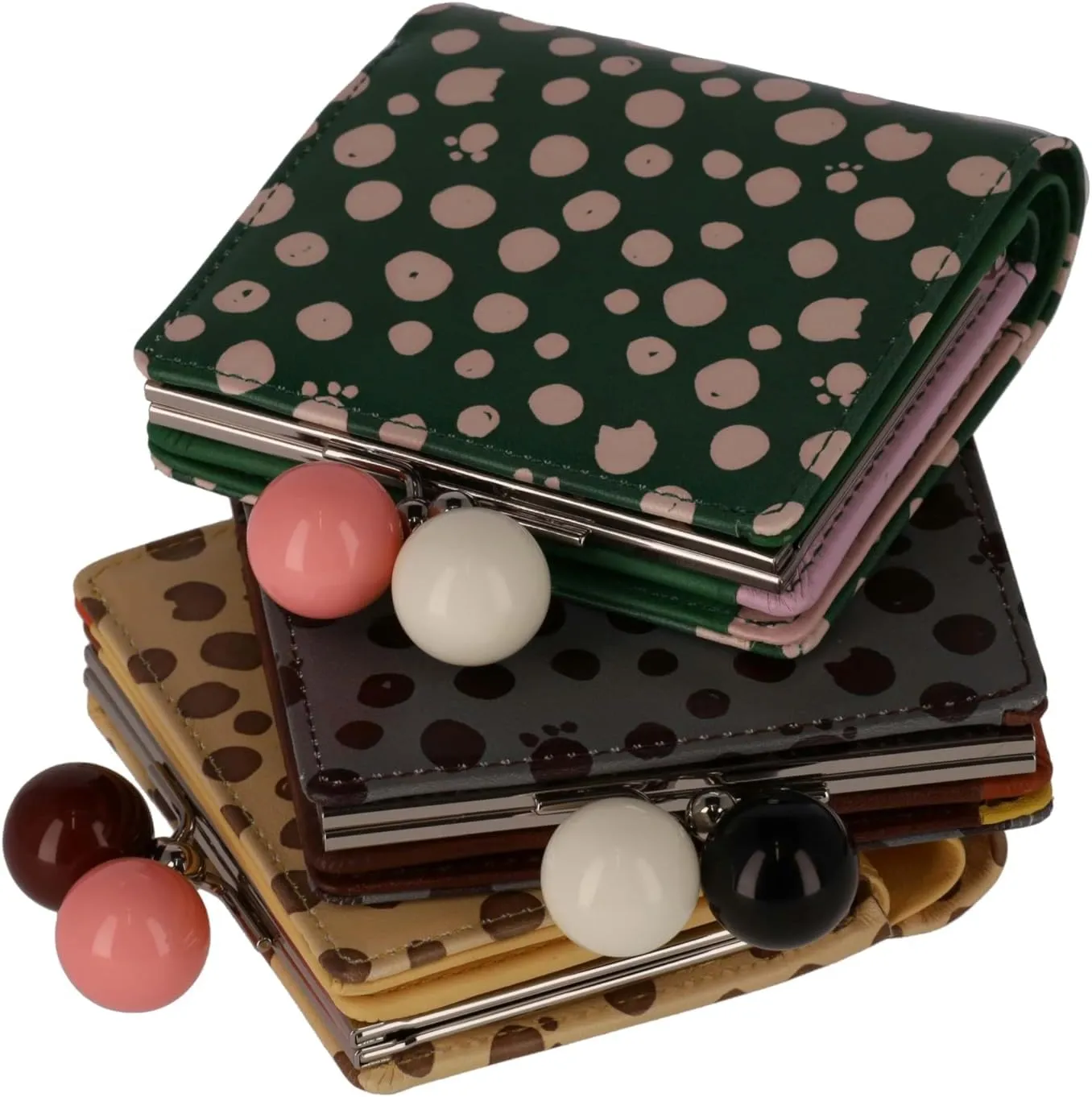 Women's Mini Wallet with Polka Dot Pattern