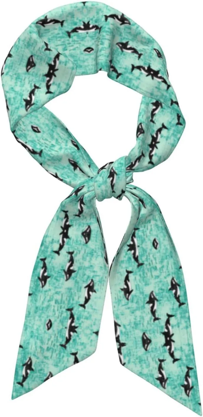 Women'S Pacific Ocean Biological Print Long Scarf,Fashionable Headscarf,Hair Accessories,Handbag Or Hat Decoration