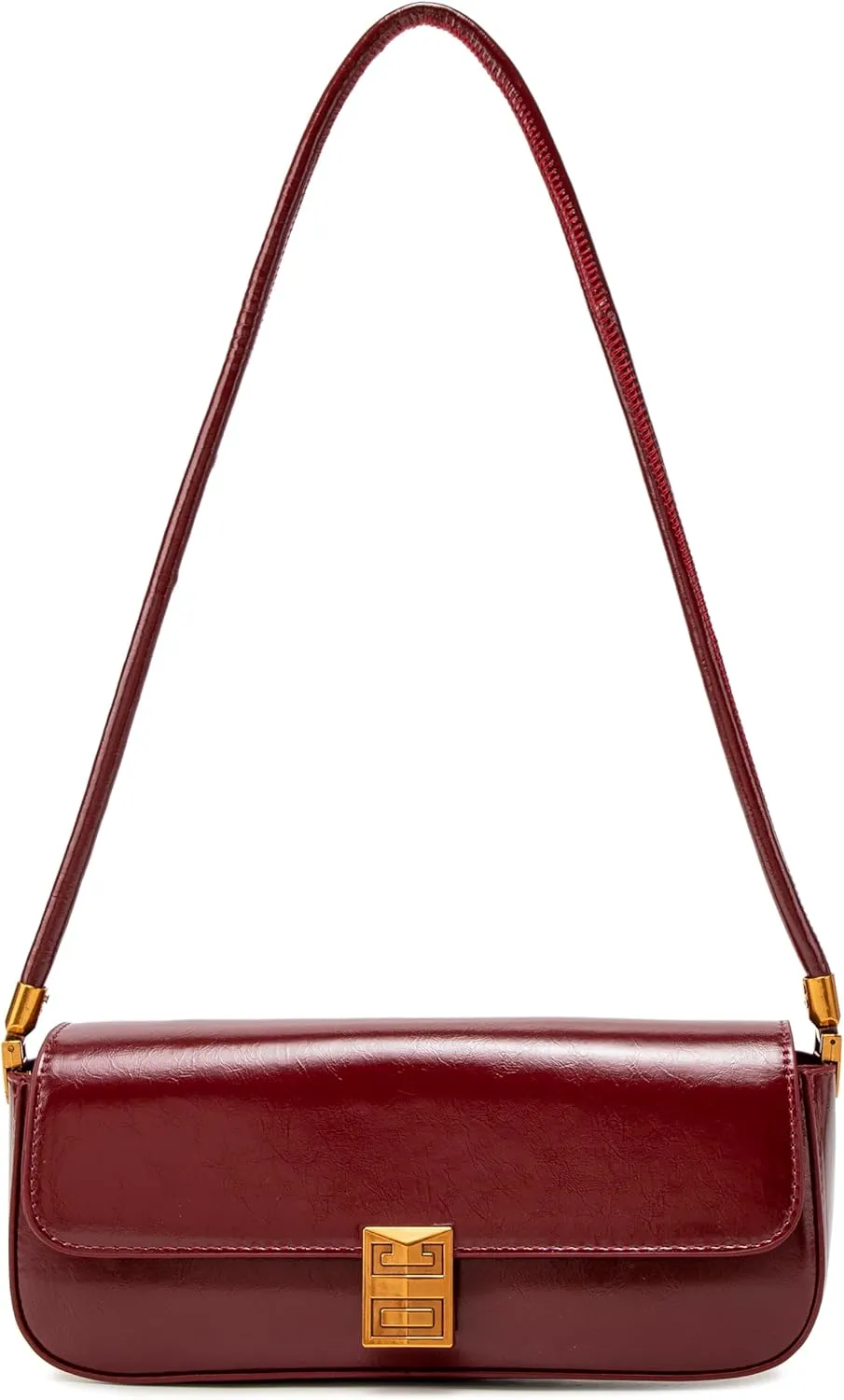 Women’s Shoulder Bag, Retro Burgundy Handbag, Small Clutch Purse Spring Bags for Women 2025