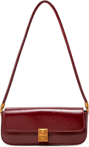 Women’s Shoulder Bag, Retro Burgundy Handbag, Small Clutch Purse Spring Bags for Women 2025