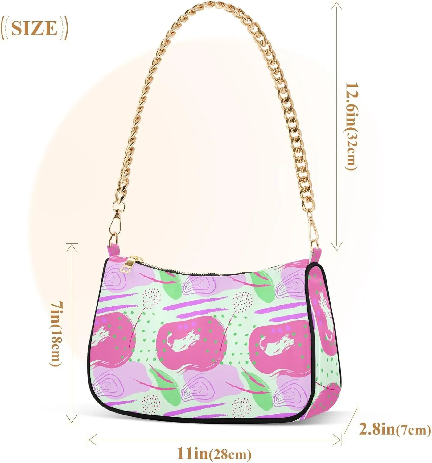 Women's Shoulder Handbags Chain Shoulder Brace for Women Bag Doodle Pattern Ladies Vacation Handbags Tote Purse,Multi1