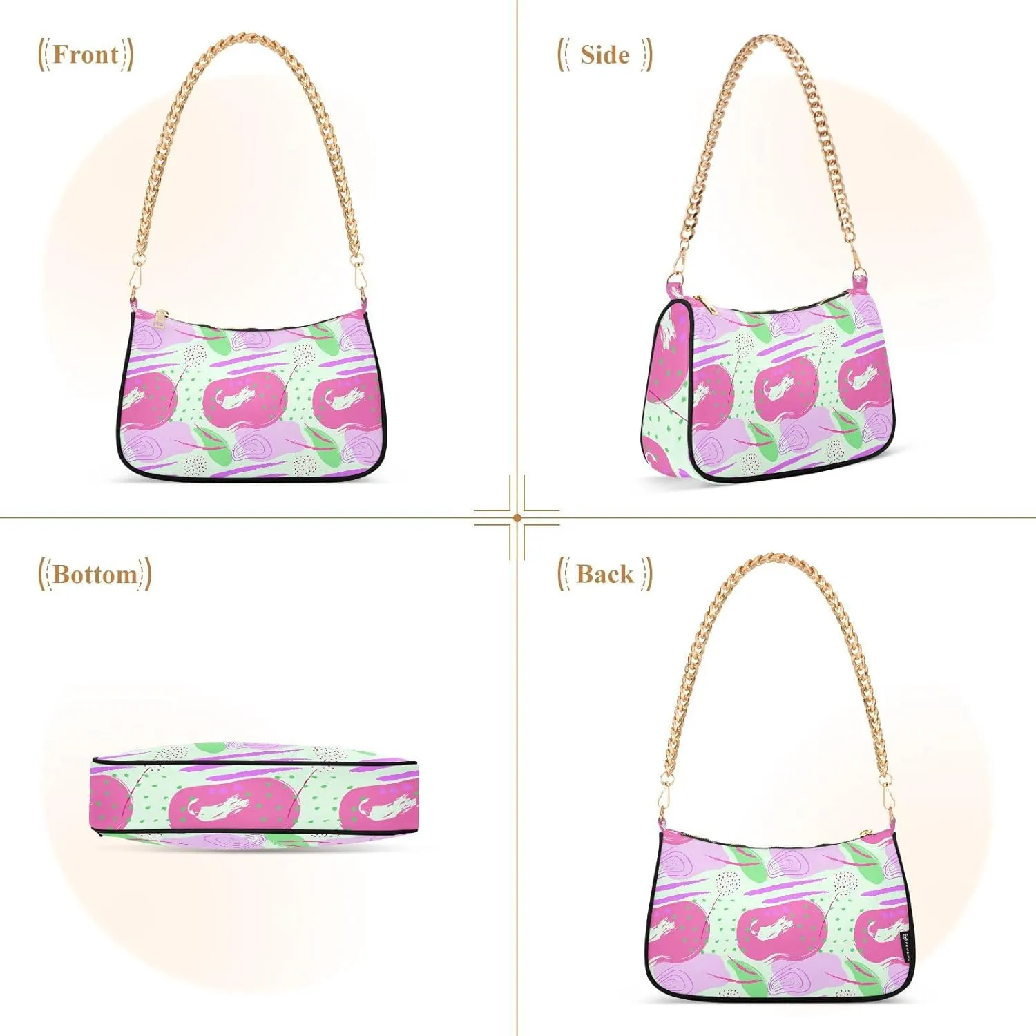 Women's Shoulder Handbags Chain Shoulder Brace for Women Bag Doodle Pattern Ladies Vacation Handbags Tote Purse,Multi1