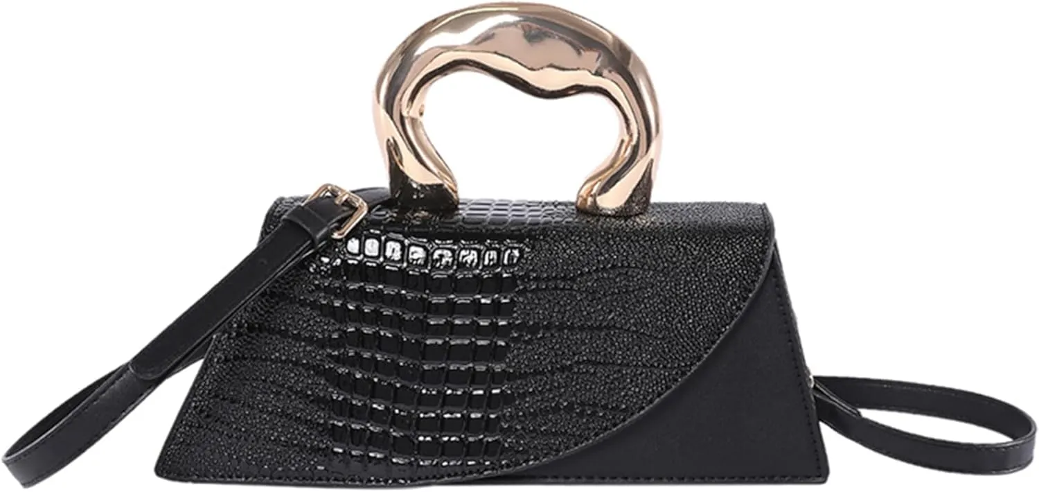 Women's Stone Pattern Top Handle Satchel Bag PU Leather Flap Shoulder Bag Stylish Crossbody Outdoor Handbag and Purse