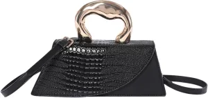Women's Stone Pattern Top Handle Satchel Bag PU Leather Flap Shoulder Bag Stylish Crossbody Outdoor Handbag and Purse