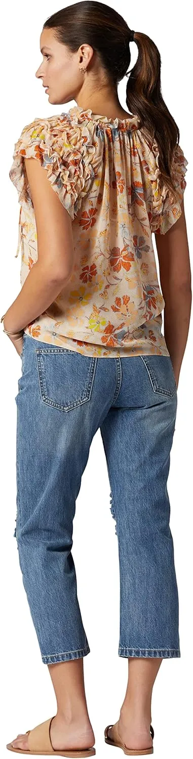 Women's Tezza Top in Apricot Buff Multi