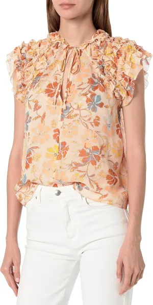 Women's Tezza Top in Apricot Buff Multi
